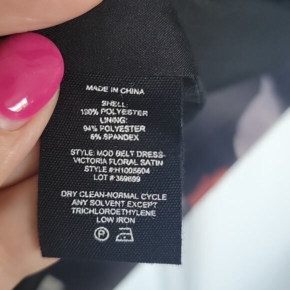 Theory Mod Belt Dress In Victorian Floral Satin, 2 - Picture 7 of 9